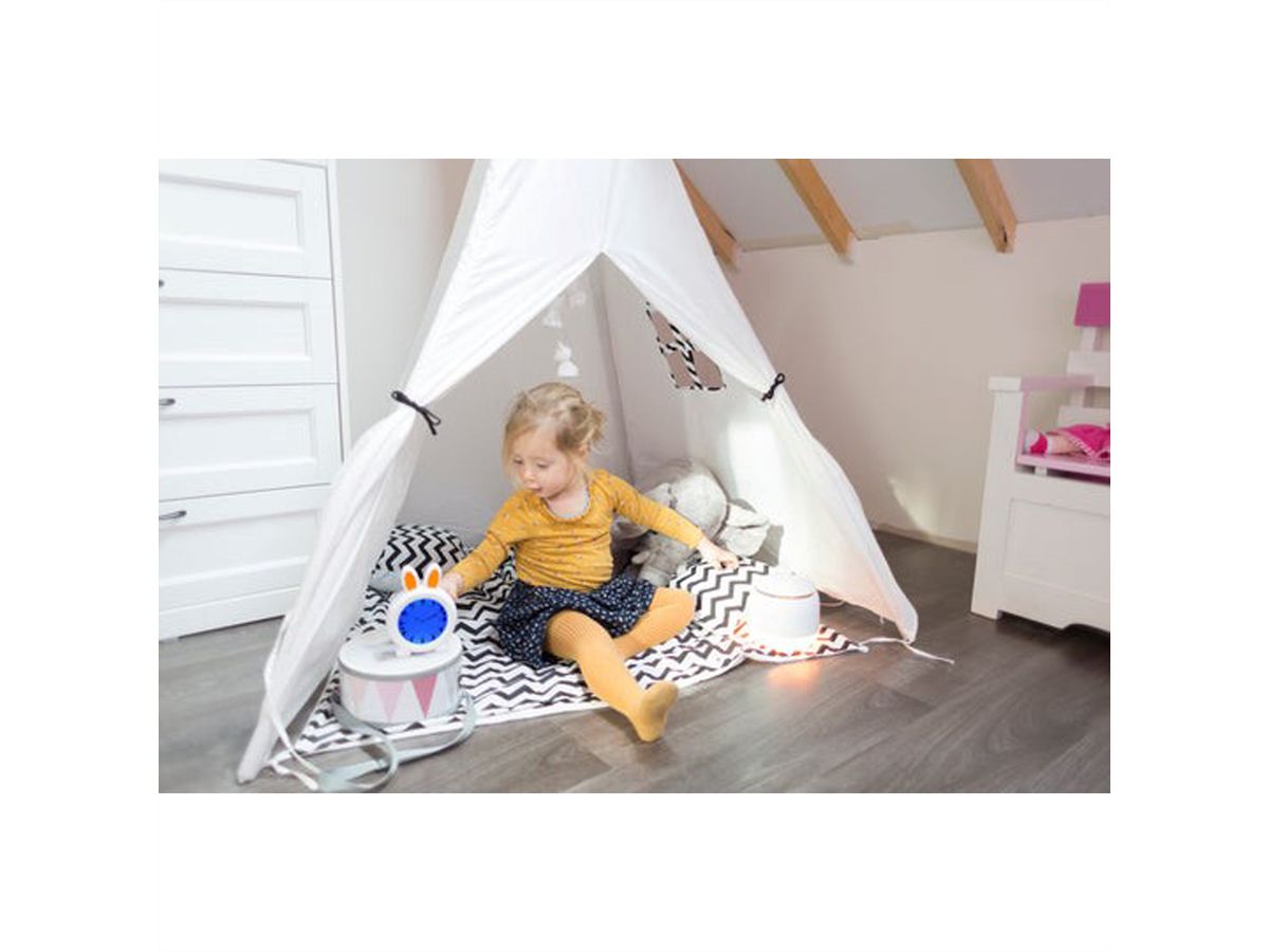 Alecto BC100BUNNY Schlaftrainer, Nachtlicht und Wecker, Weiss
