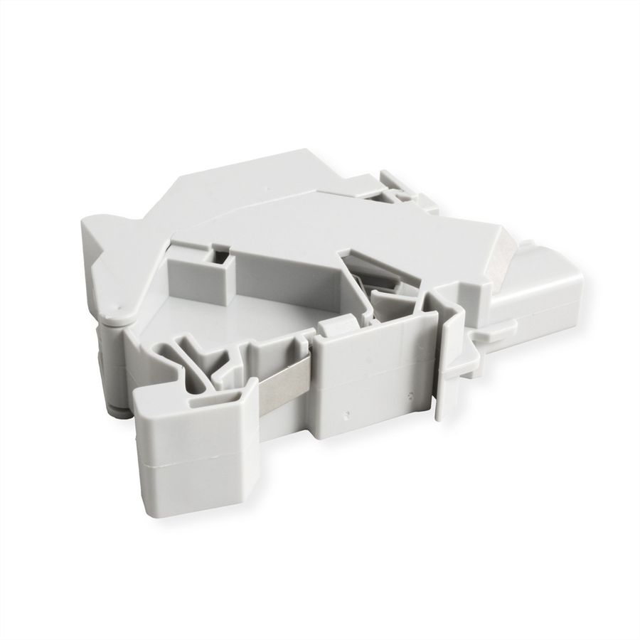 ROLINE Adaptateur de rail DIN pour module Keystone, avec Keystone Cat.6A, blindé, 45°