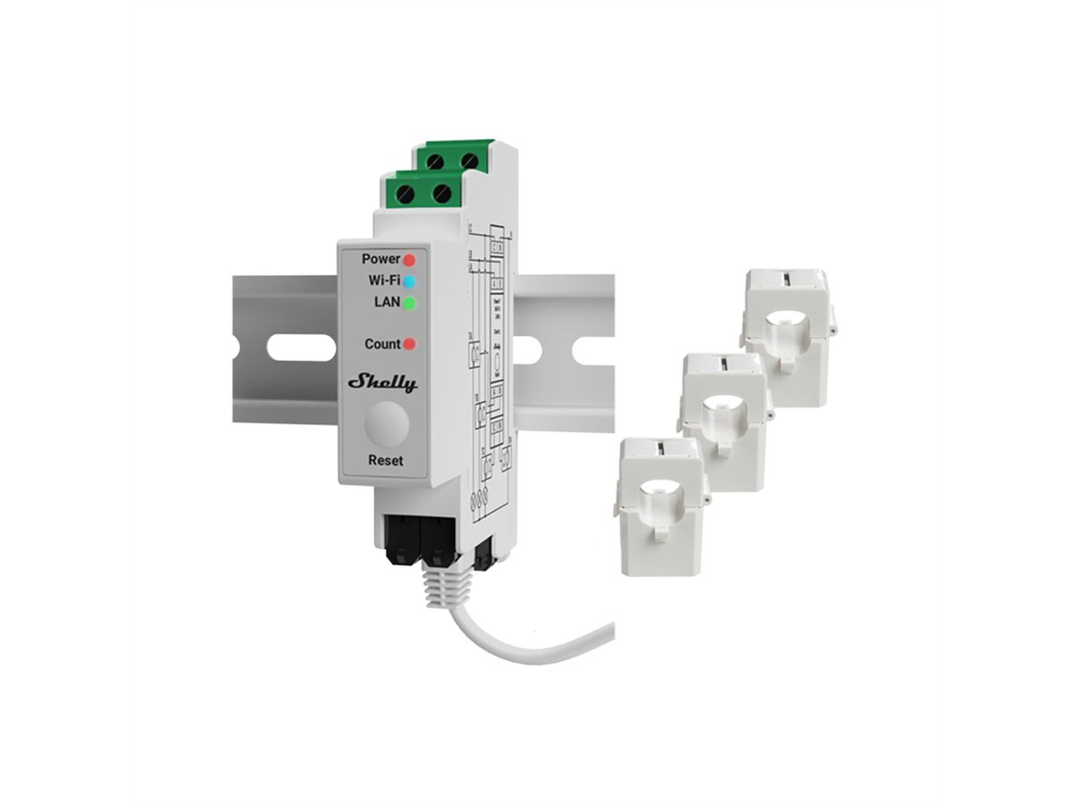 Shelly EnergiemessgerätPRO 3EM 120 A