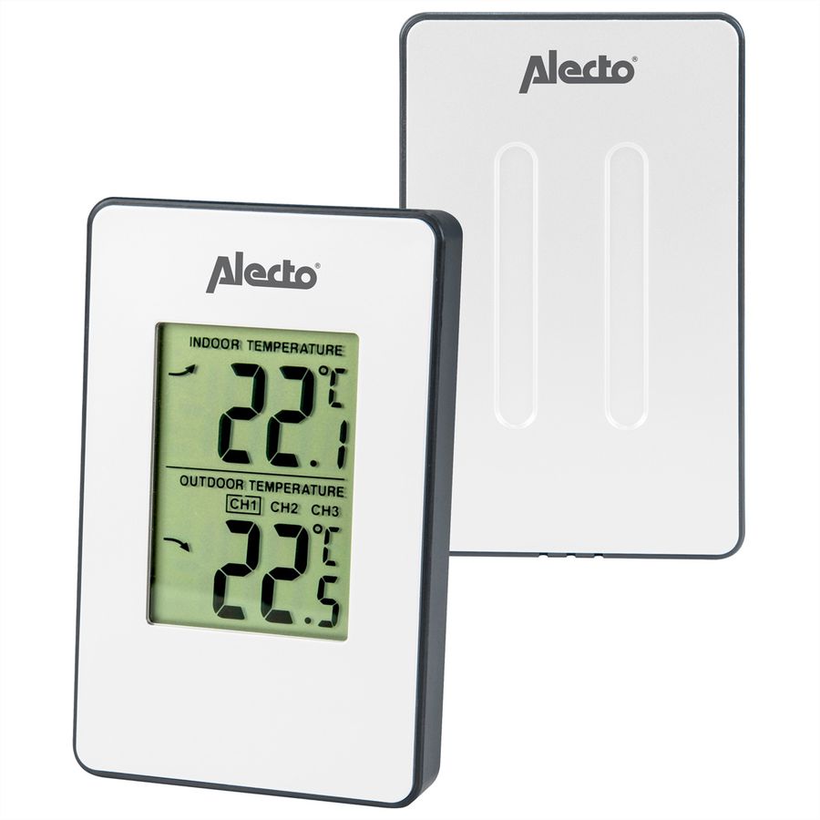 Station météo Alecto WS-1050 blanche, avec capteur extérieur sans fil
