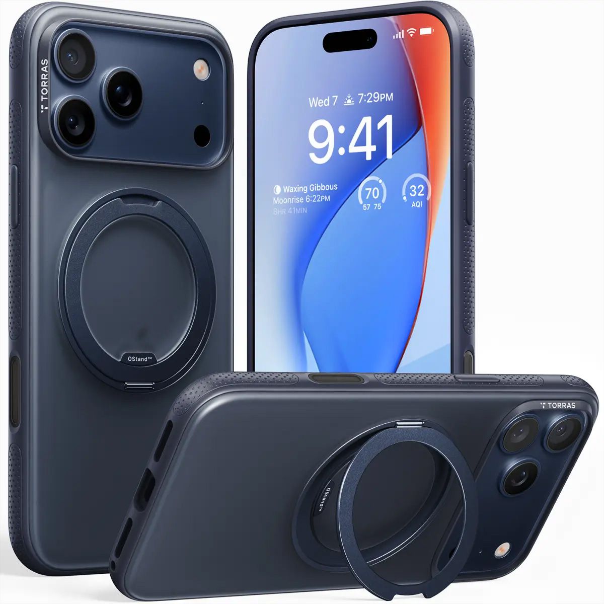 Torras Ostand R Fitness Case , iPhone 17 Pro, MagSafe, bleu
