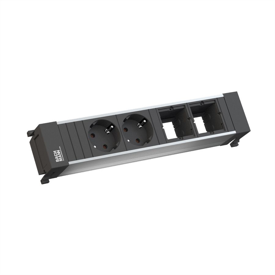 BACHMANN POWER FRAME Medium 2x contact de protection 2x ABD