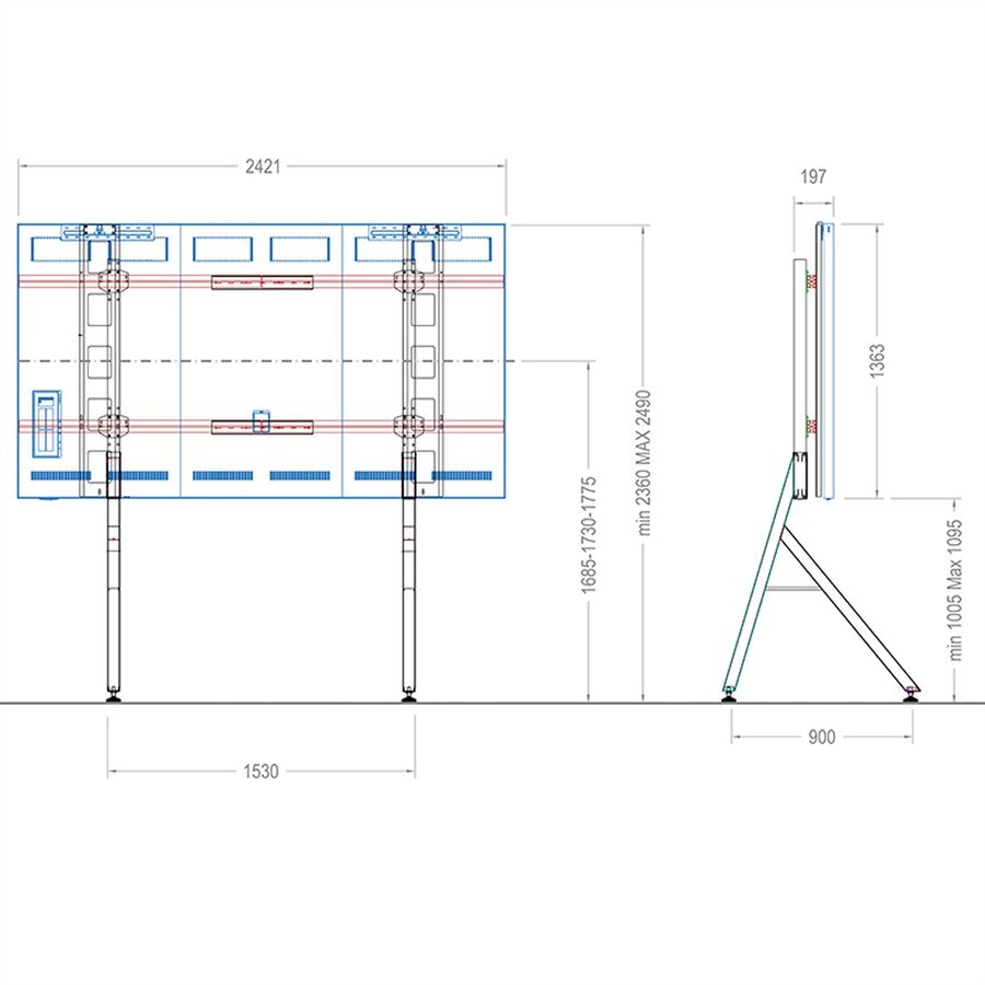 Hagor Standsystem Samsung IAB110", freistehend, schwarz