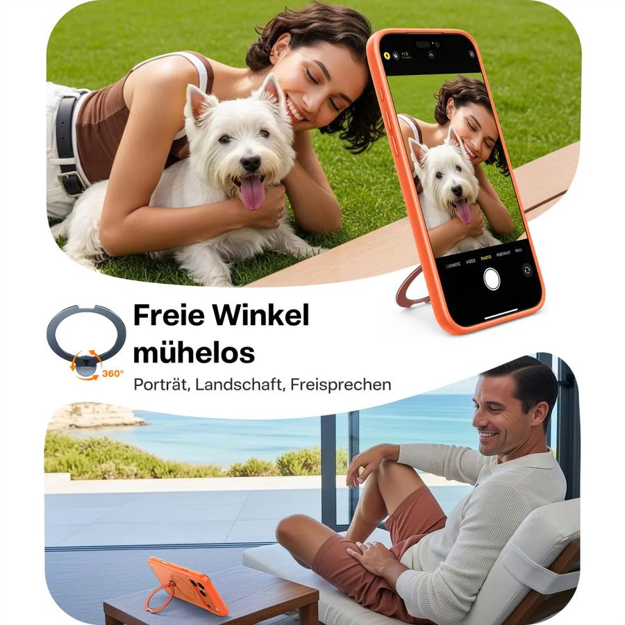 Torras UPRO Ostand Spin Schutzhülle, iPhone 17 Pro Max, MagSafe, orange