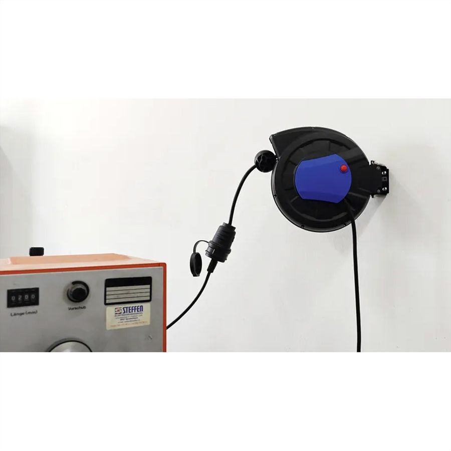 Steffen matière plastique Enrouleur de câble 5 m, 3x1.5mm2, 1xT13 avec connecteur T12 1m