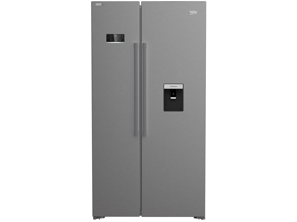 Beko Side by Side GN163242XBCHN, 554l, No Frost, silber, Wasserspender mit Tank