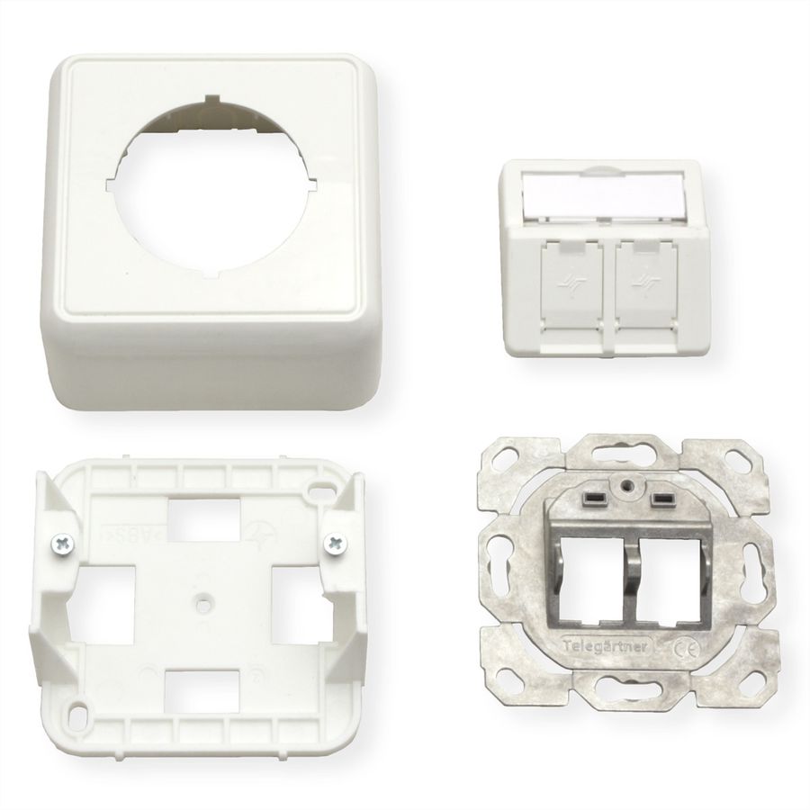 TELEGÄRTNER Module pour boîtier blanc, 2 prises