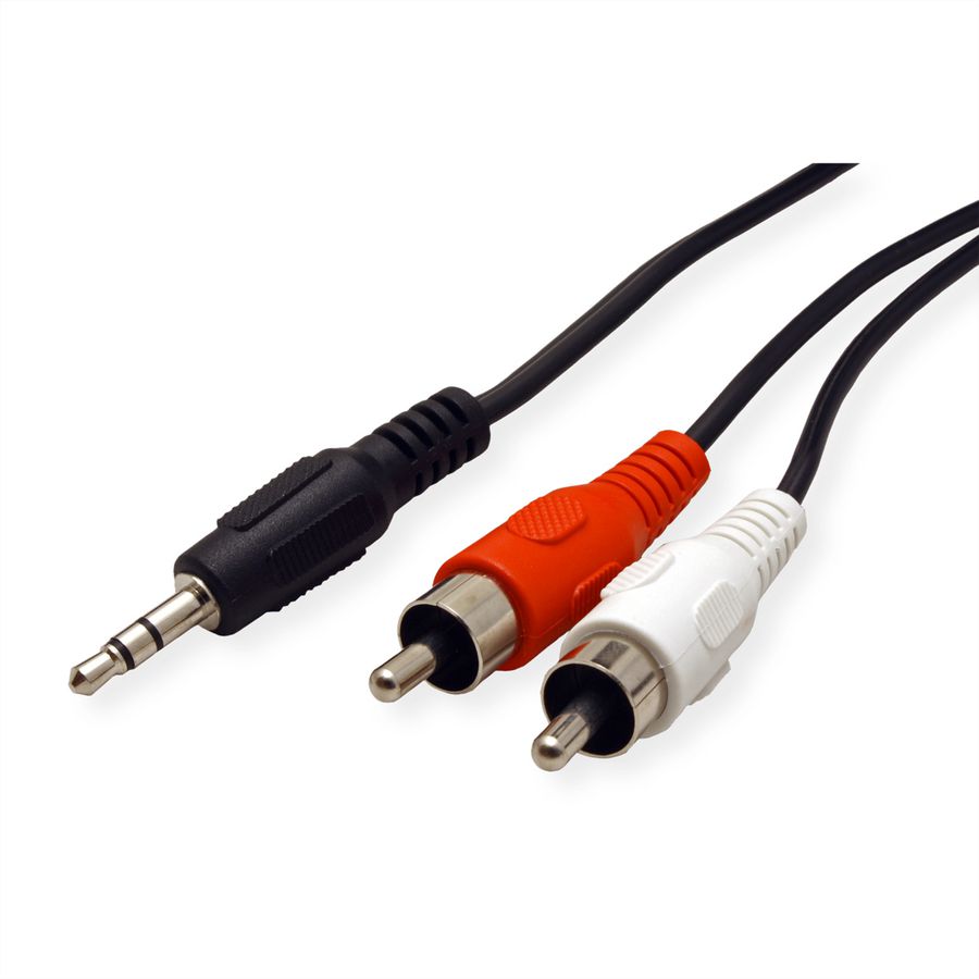 ROLINE 3,5mm (ST)-zu-Cinch (2x ST) Kabel, 10m
