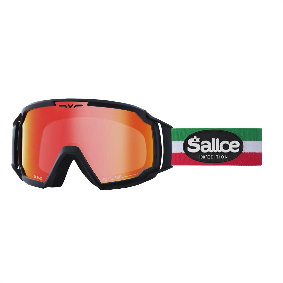 Salice Occhiali Lunettes de ski 618ITAED, Black ITA Dav RW Red