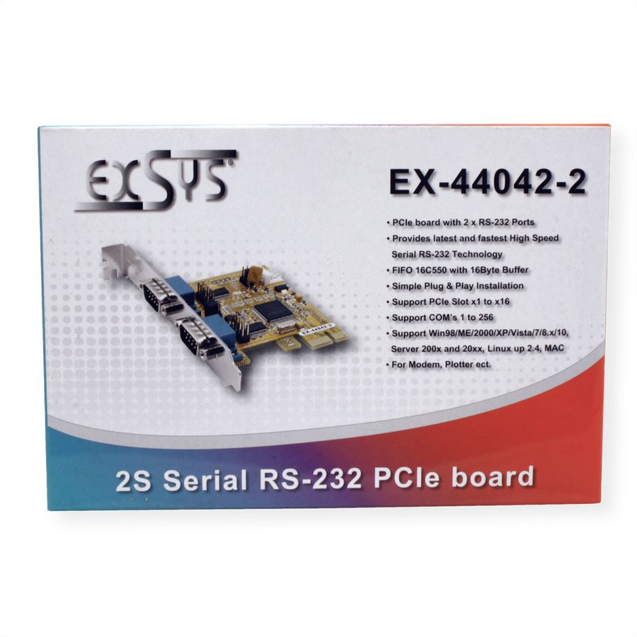 EXSYS EX-44042-2 PCI Express x1 Karte 2x seriell RS-232