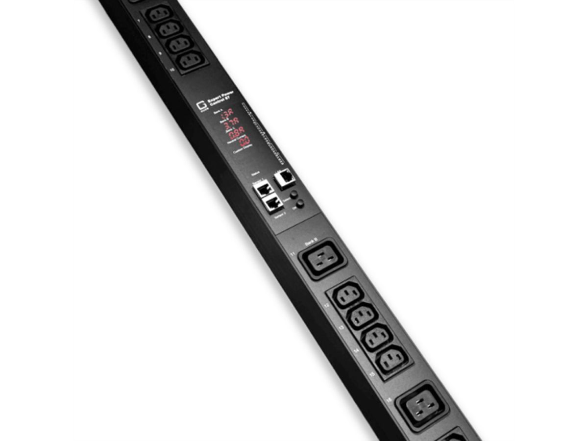 GUDE EPC 87-3300-18 30-fach switched und metered PDU, vertikaler Einbau 0HE, 400V 3P*N+PE 3x16A, schwarz, 170 cm