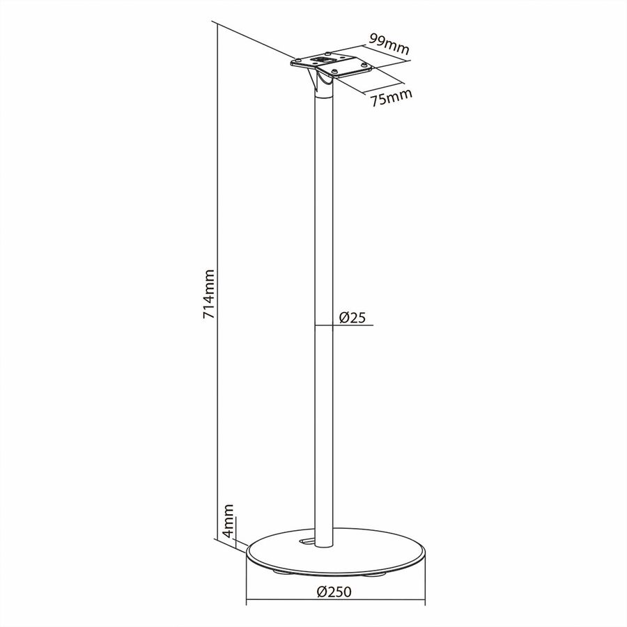 Nedis Lautsprecherständer für Sonos Era300 Weiss, Ständer, 5 kg, Kabelmanagement