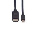 ROLINE Mini DisplayPort Kabel, Mini DP-HDTV, ST/ST, schwarz, 1 m