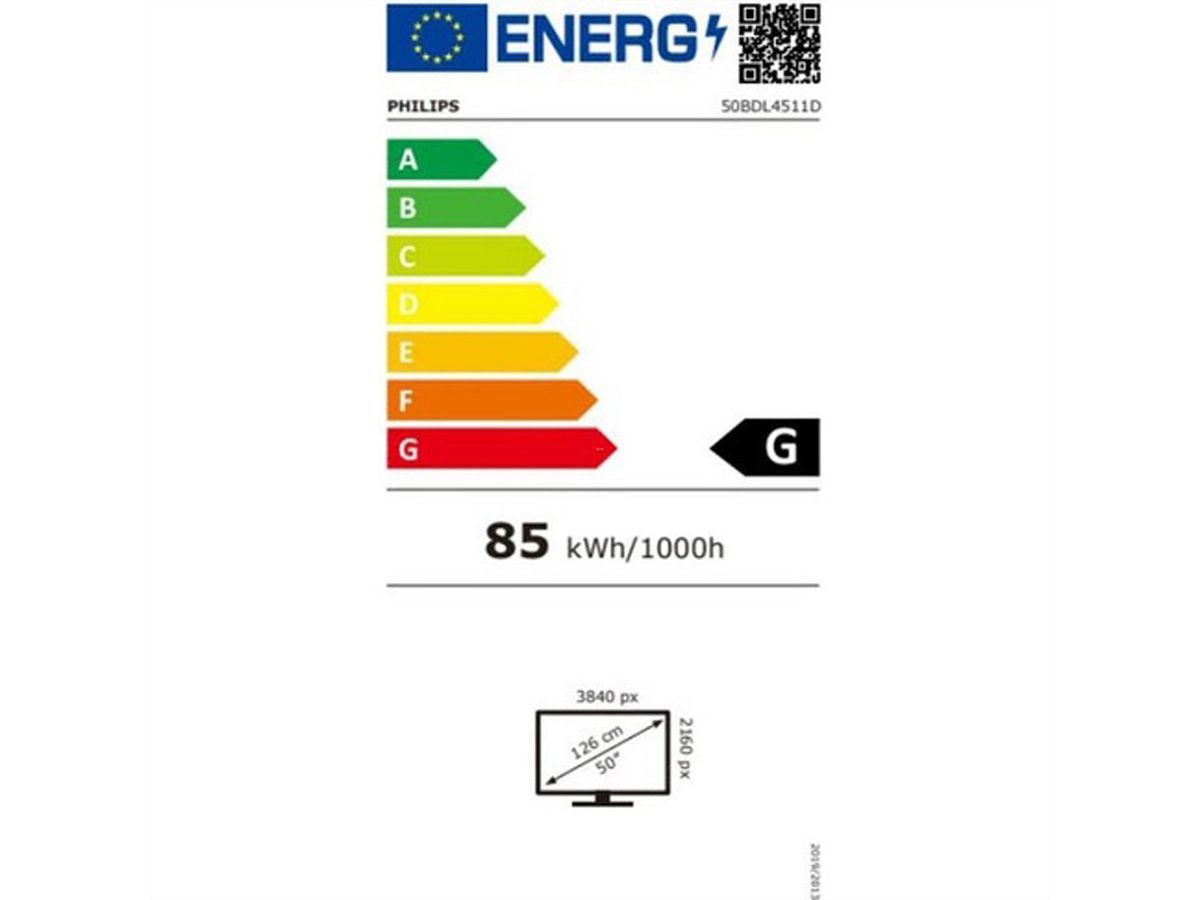 Philips Signage Display 50BDL4511D/00, 50",   UHD, 24/7, 500cd/m²