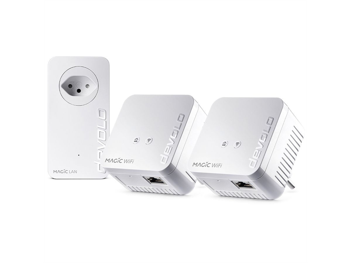 Devolo Powerline Magic 1 WiFi mini, 1200 Mbit/s,1x RJ45, 3er Set