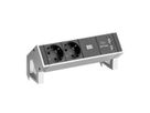 BACHMANN DESK2 2x Schutzkontakt 2x USB A-Charger , GST18 Stecker , weiß, 0,2 m