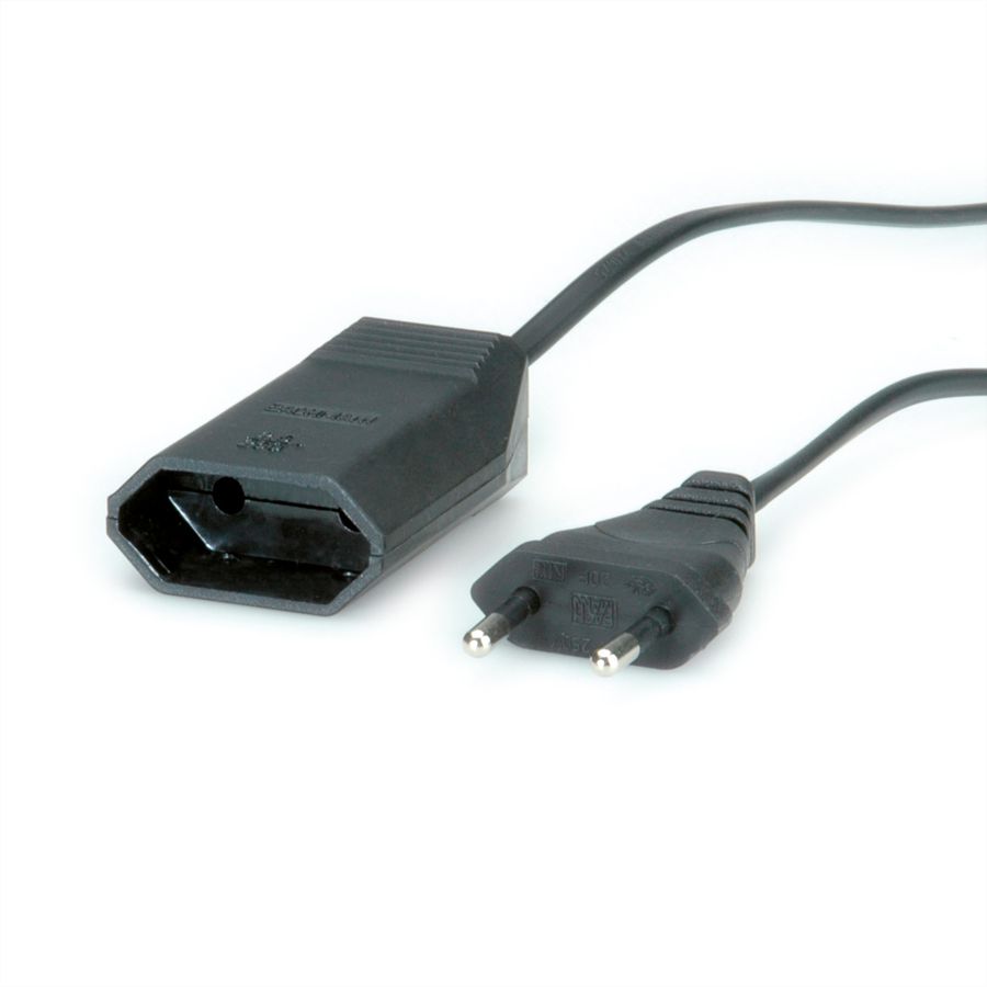 BACHMANN Euro-Verlängerung 230V/2,5A, schwarz, 2 m