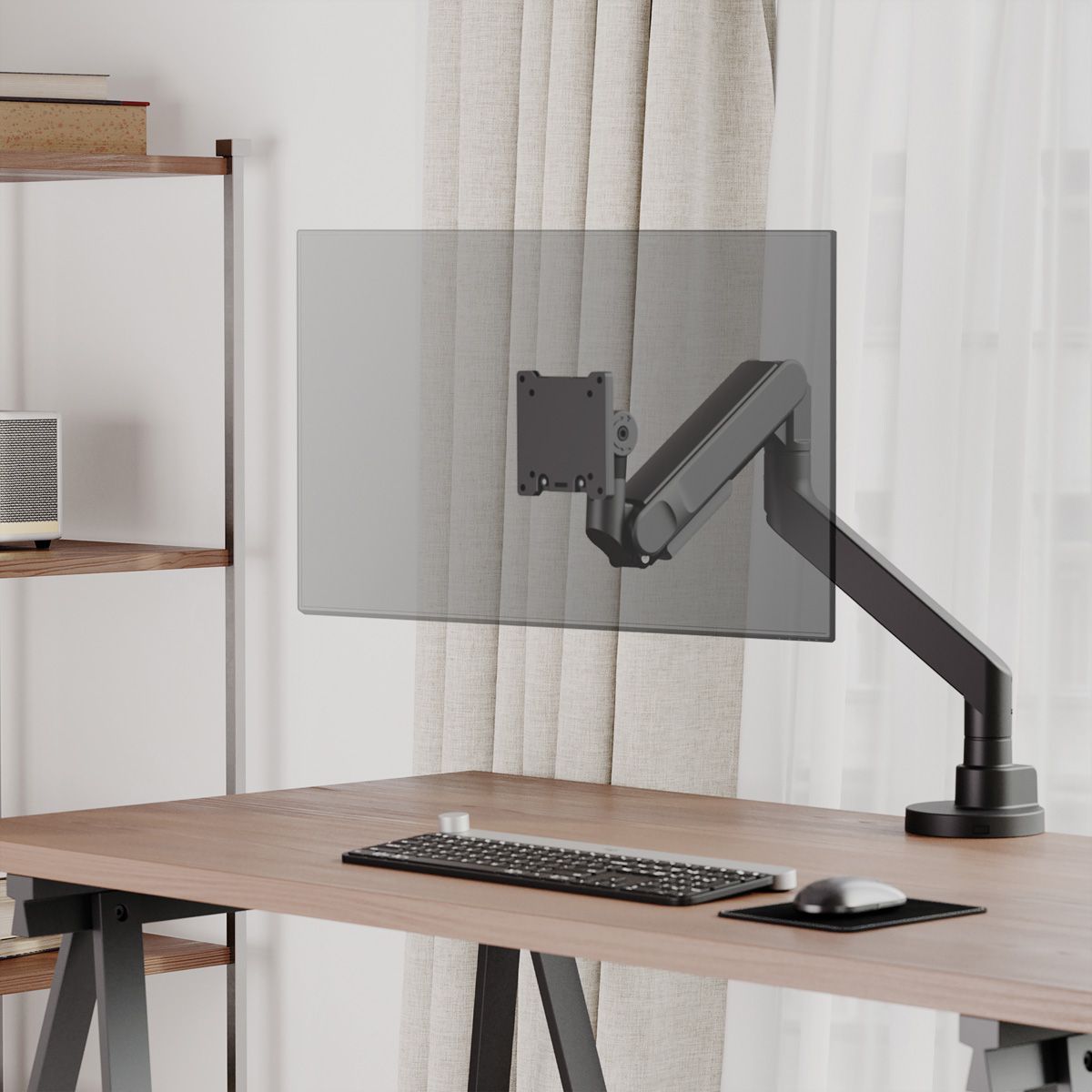 ROLINE Bras LCD standard, fixation sur bureau, charge maximale de 27 kg, <144,8cm (57")