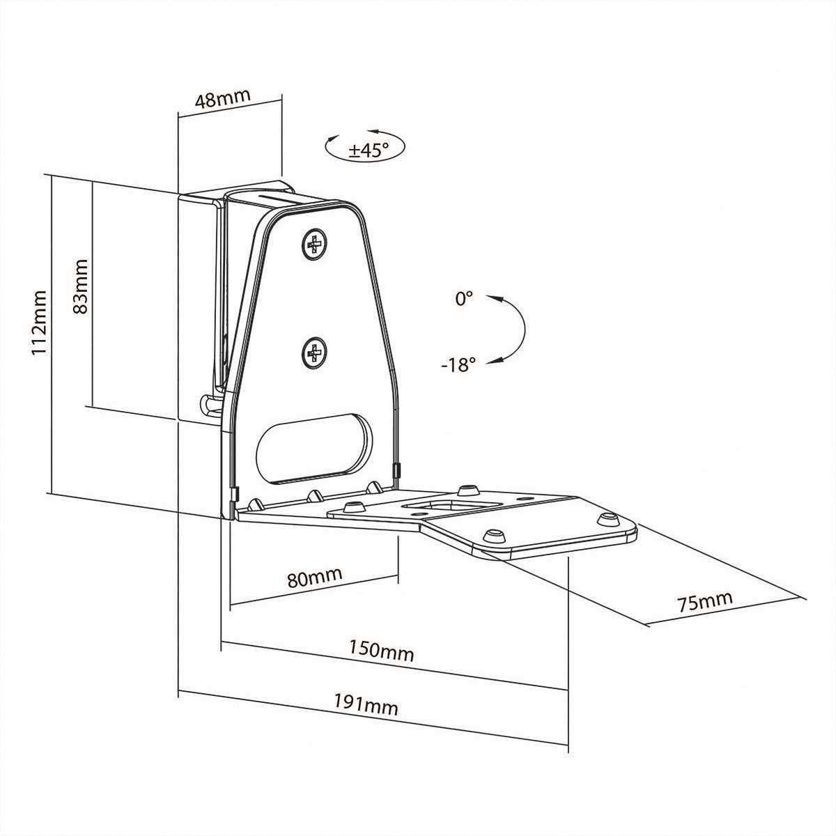 Nedis Lautsprecher-Wandhalterung für Sonos Era300 schwarz, Wand, 5 kg, neig- und drehbar