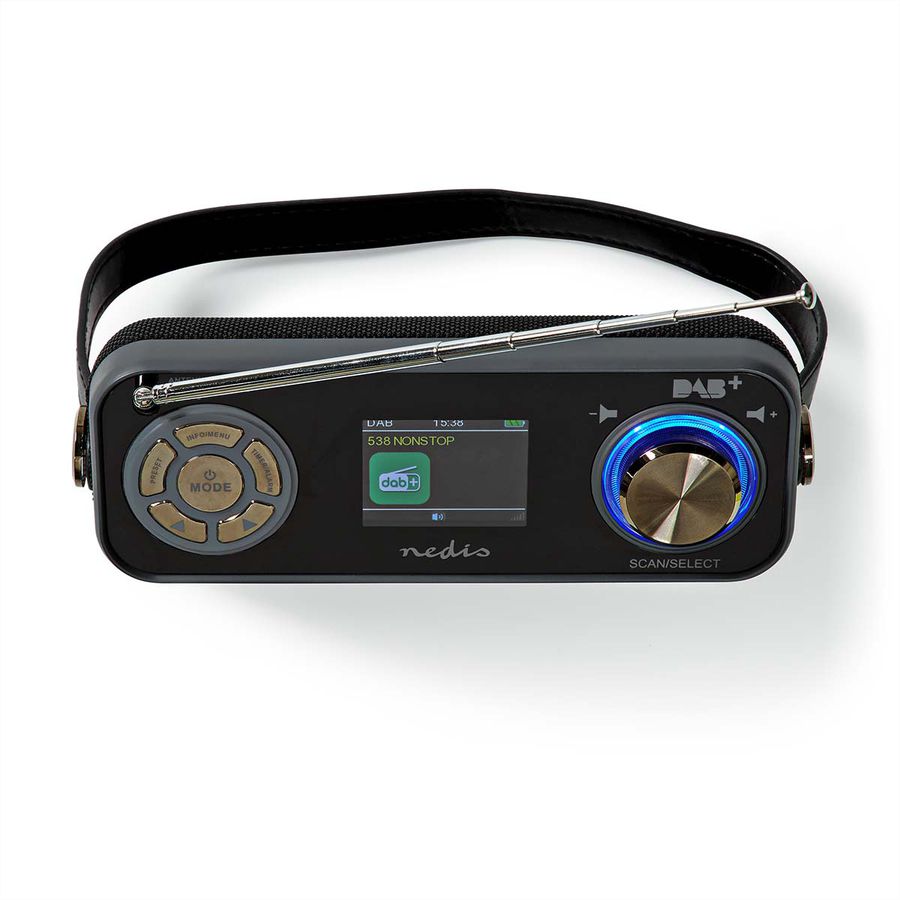 Nedis DAB+ Radio Tischradio, schwarz, Bluetooth, Akku