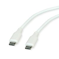 ROLINE Câble USB 2.0, C–C, M/M, silicone, 60W, blanc, 1 m