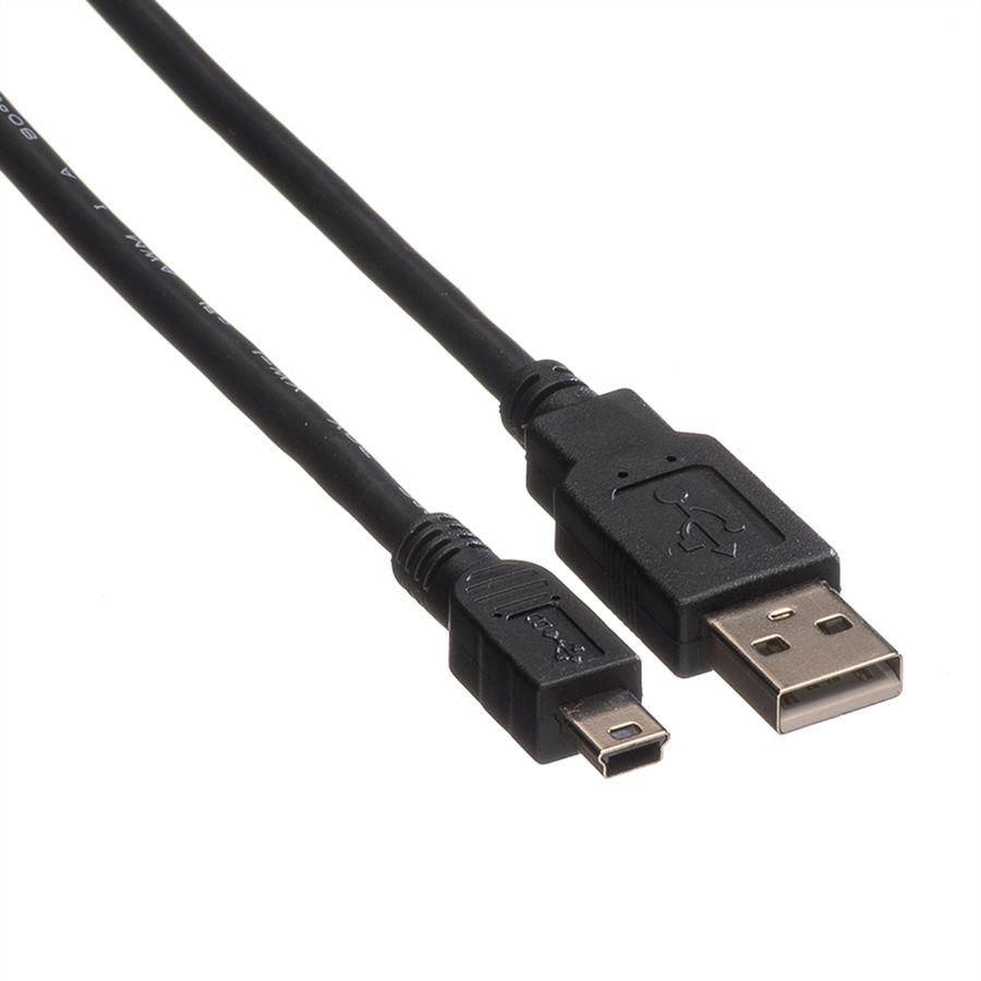 ROLINE Câble USB 2.0, type A - mini 5- broches, noir, 1,8 m