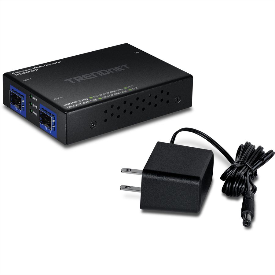 TRENDnet TFC-G21SFP Convertisseur de média 1000BASE-T vers SFP dual fibre, avec mode redondant