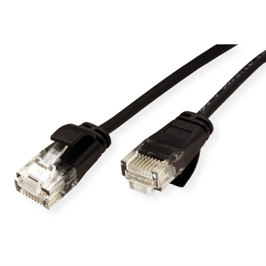 ROLINE GREEN Cordon Data Center UTP Cat.6A (Classe EA), LSOH, slim, noir, 0,15 m