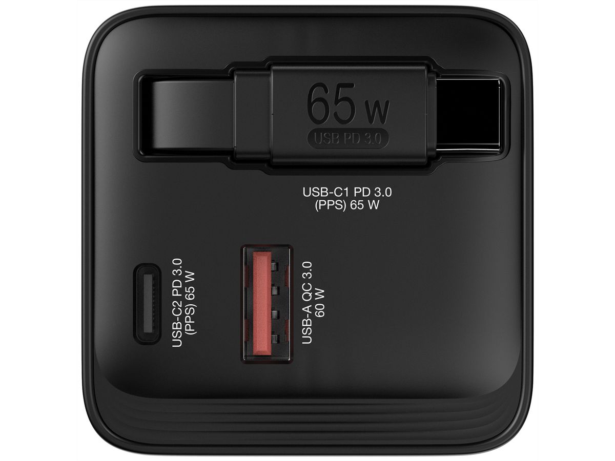 Verbatim GaN 2 Port Charger 65W, 1x USB-C, 1x USB-A