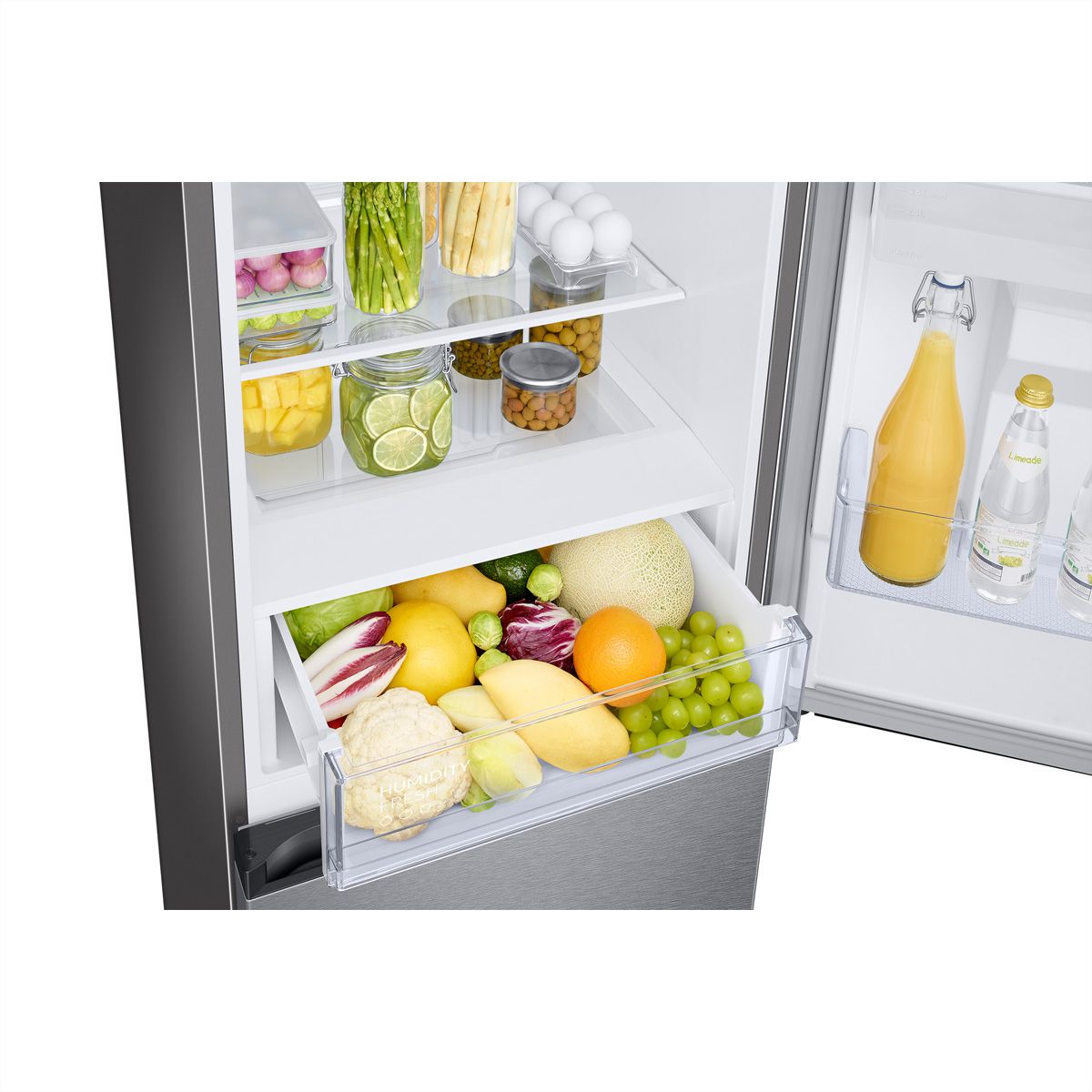 Samsung Réfrigérateur-congélateur RB7300 , 341l, D, WiFi, argenté avec poignée encastrée