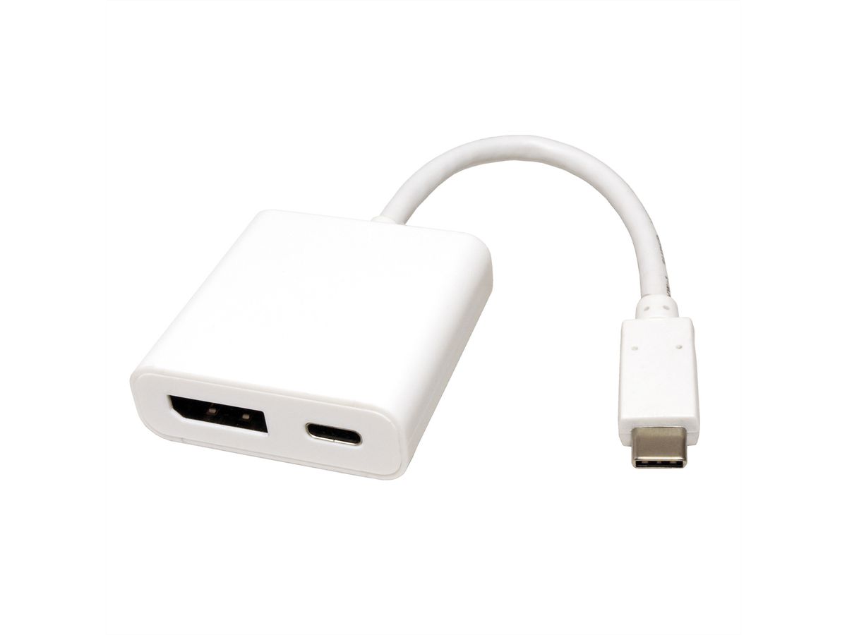 ROLINE Adaptateur Type C - DisplayPort,  + 1x type C PD, v1.2, M/F