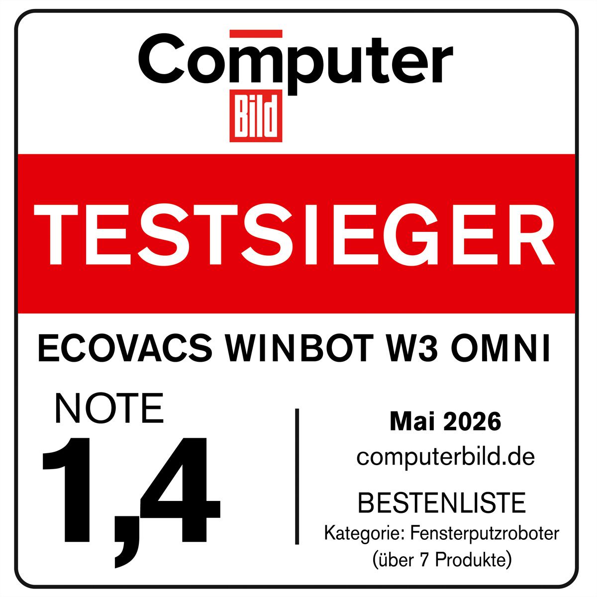 Ecovacs Fensterreiniger W3 OMNI Winbot, weiß