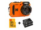 Kodak Unterwasserkamera WPZ2OG Bundle, inkl. 2nd Batterie + micro 16Go SD card