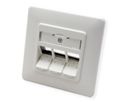 METZ CONNECT Keystone boîtier de raccordement encastré 3 port non équipé, blanc pur