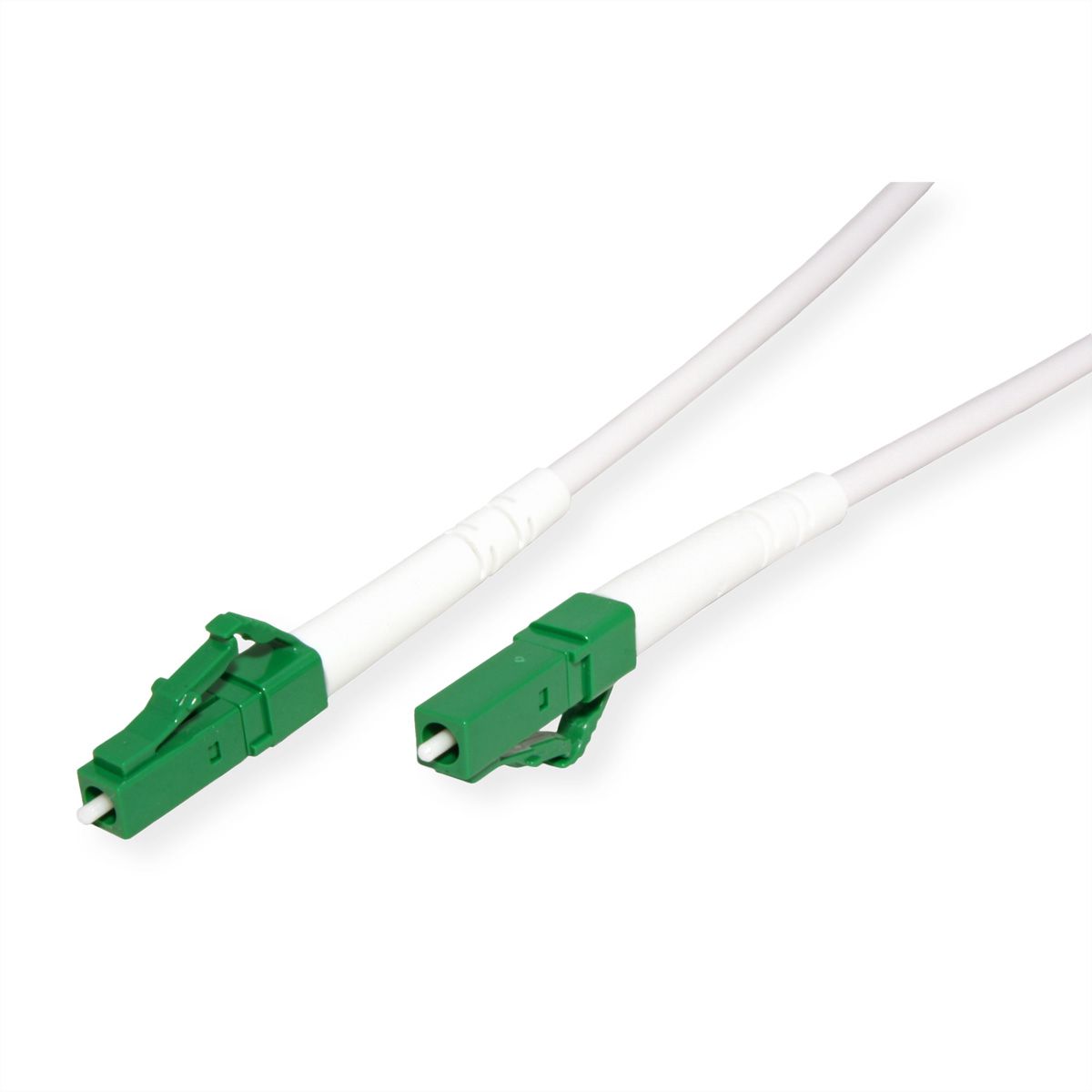ROLINE Glasfaserkabel 9/125 µm OS2, LC/LC, APC, stahlarmiert, simplex, LSOH, weiß, 2 m