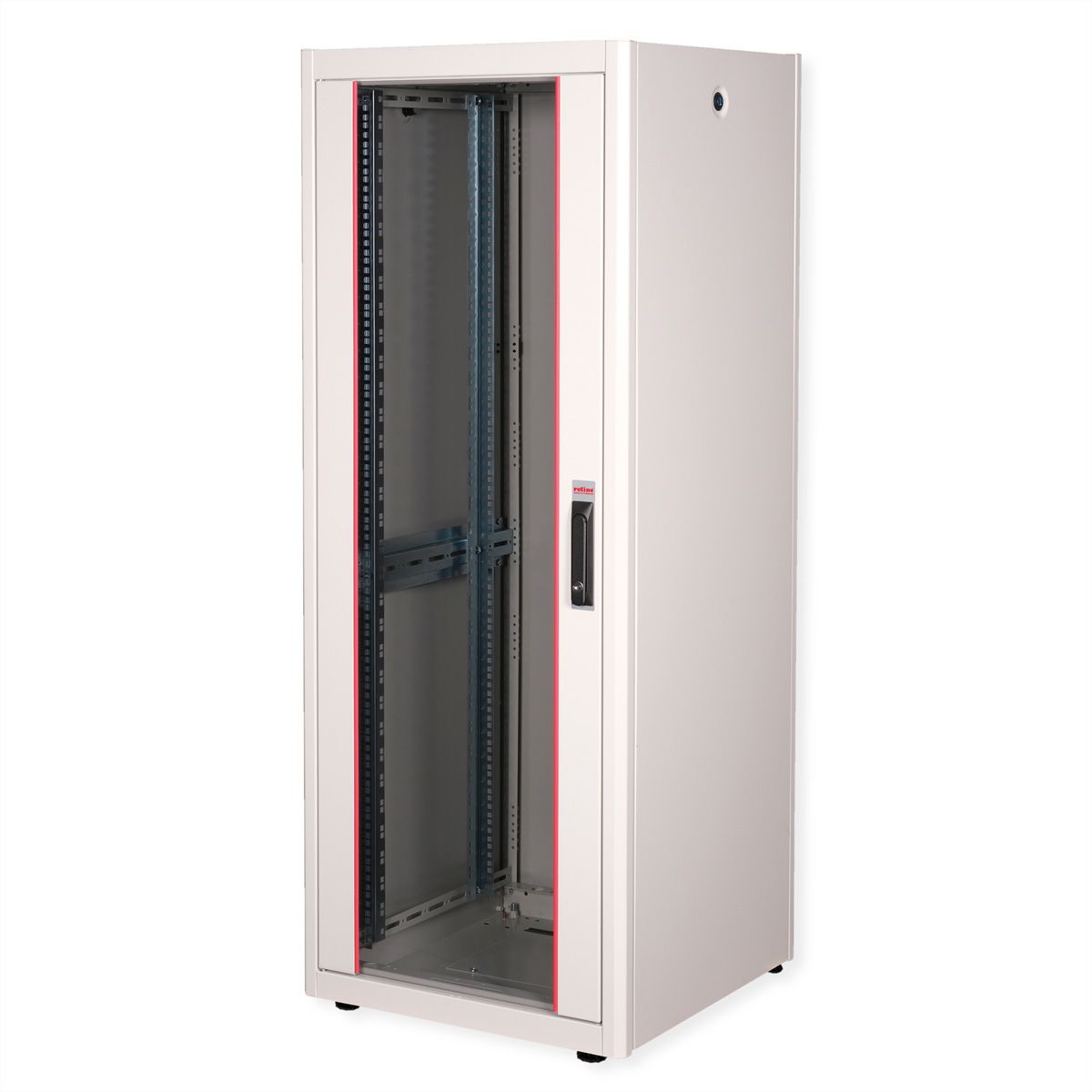 ROLINE 19-Zoll Netzwerkschrank Basic 32 HE, 600x600 BxT Glastür grau