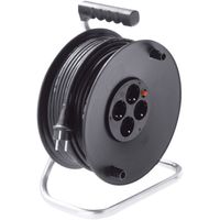 BACHMANN Enrouleur électrique, AC230V, 4 prises 2P+T allemand, 50 m