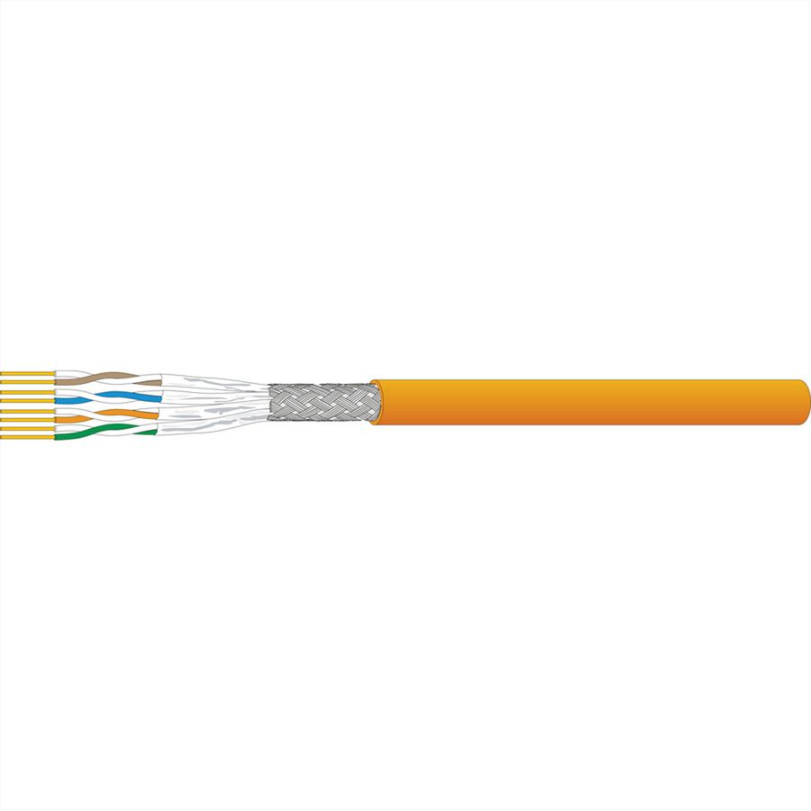 DÄTWYLER Installationskabel Uninet 7150 S/FTP (PiMF) 4P, LSOH, Cat.7 (Class F), orange, 100 m