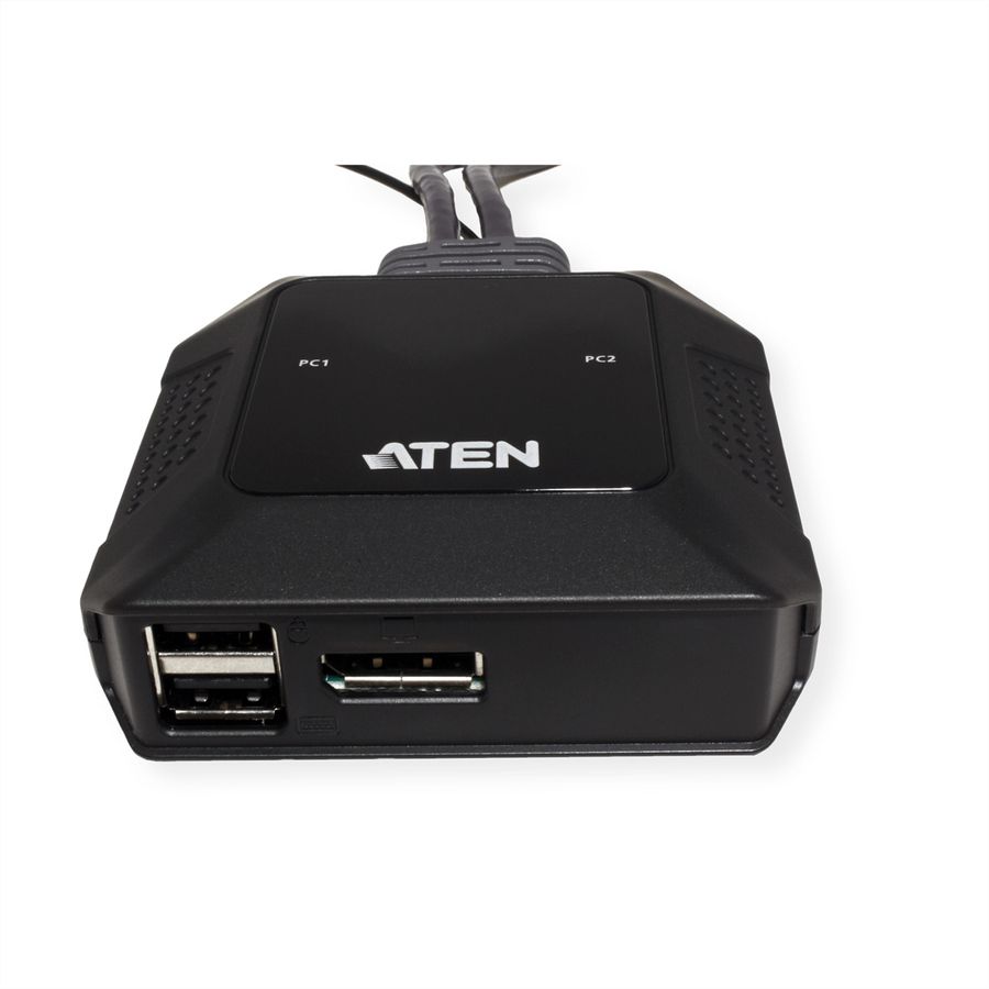 ATEN US3312 Commutateur KVM DisplayPort 4K 2 ports USB-C avec sélecteur de port à distance