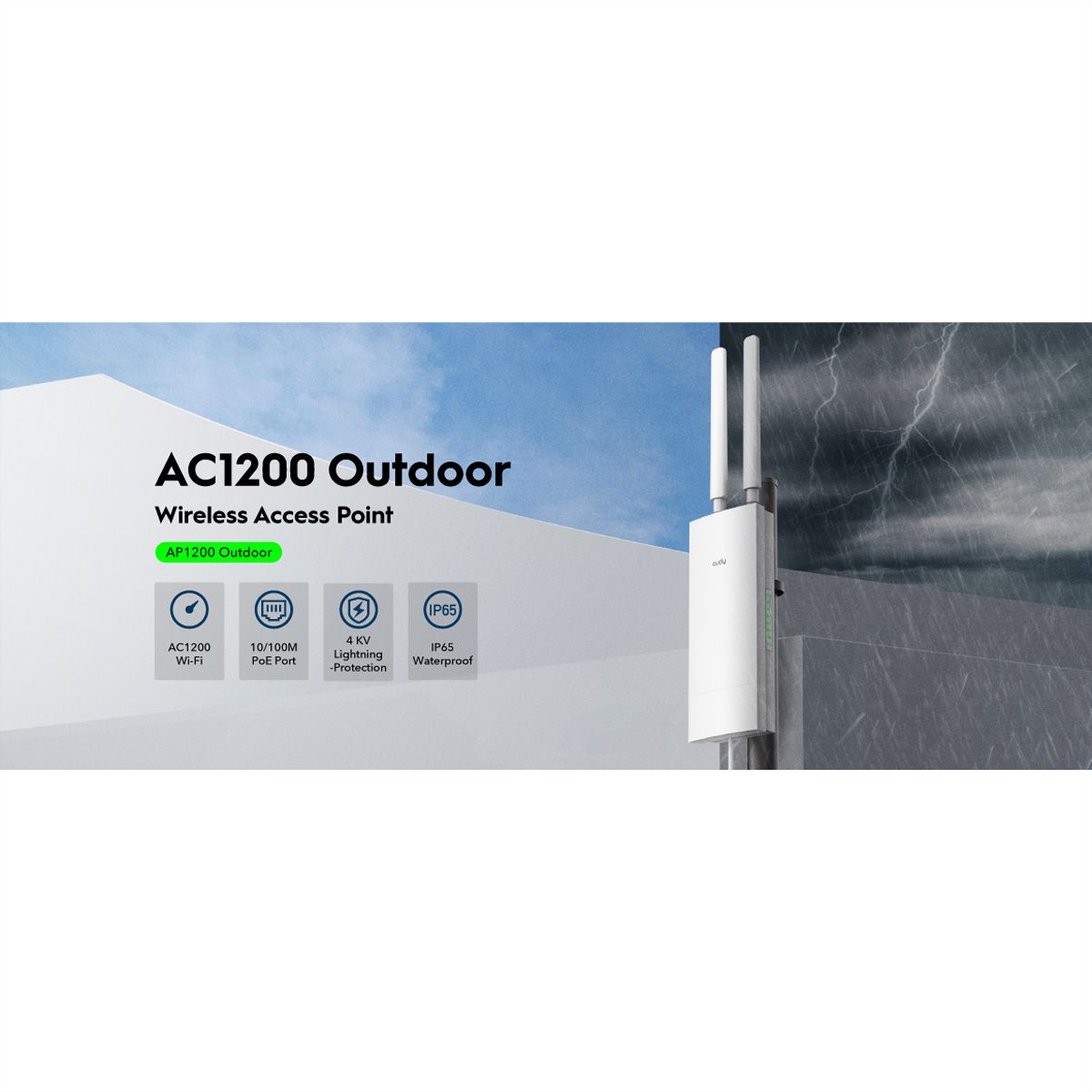 CUDY AP1200 Outdoor WiFi Point d'accès, AC1200
