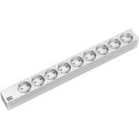 BACHMANN 19" Steckdosenleiste 9fach, ohne Schalter, silberfarben