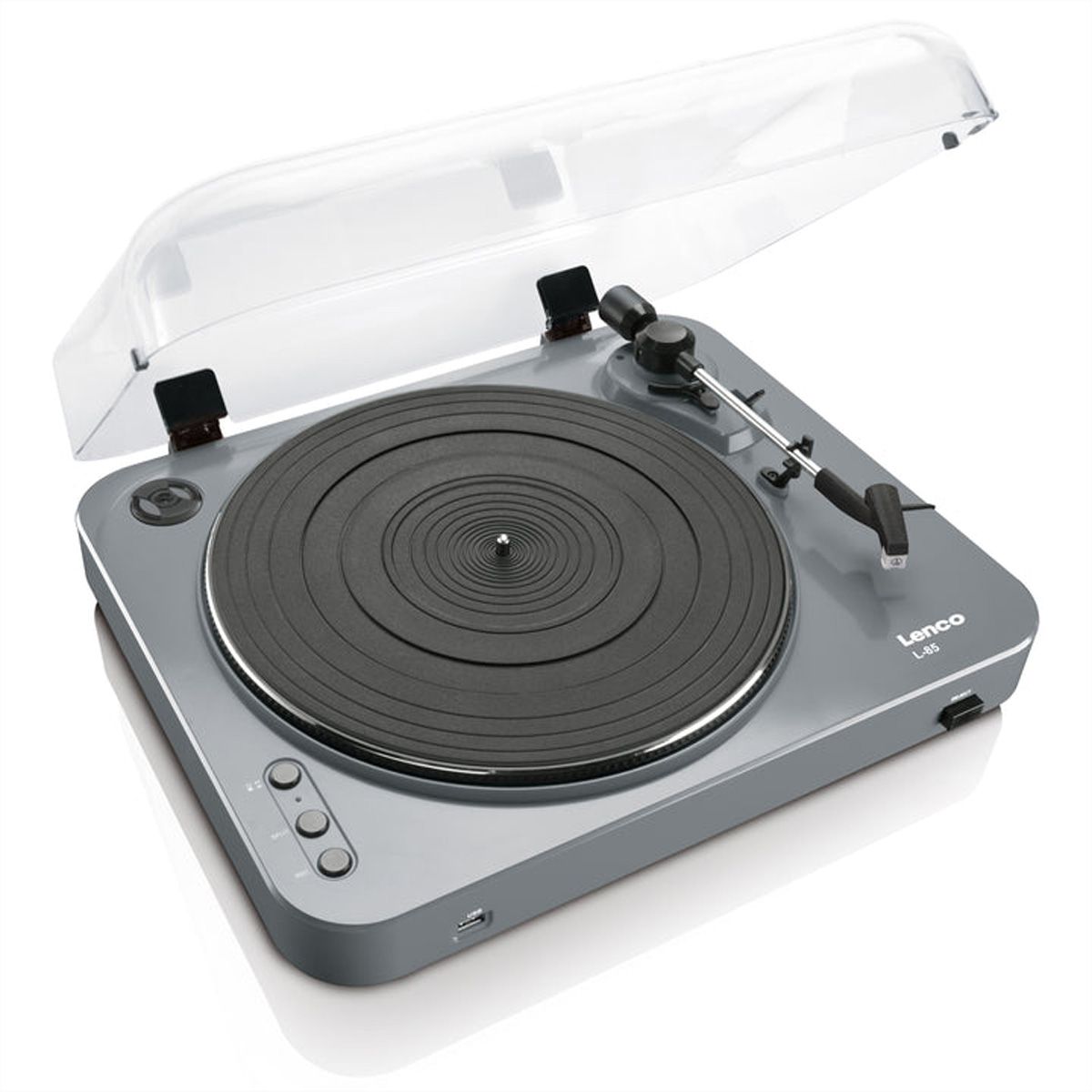 Lenco Plattenspieler L-85grey grau, USB aufnahmefähig