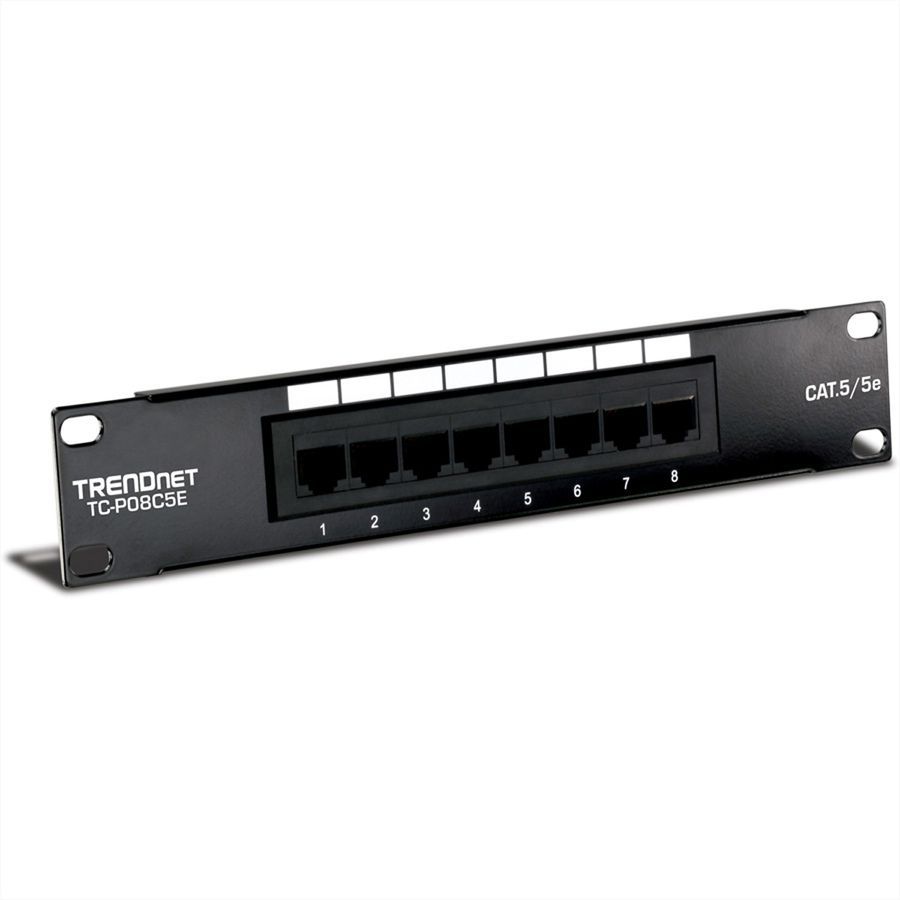 TRENDnet TC-P08C5E 10" Patch Panel, 8-Port Cat. 5e Unshielded