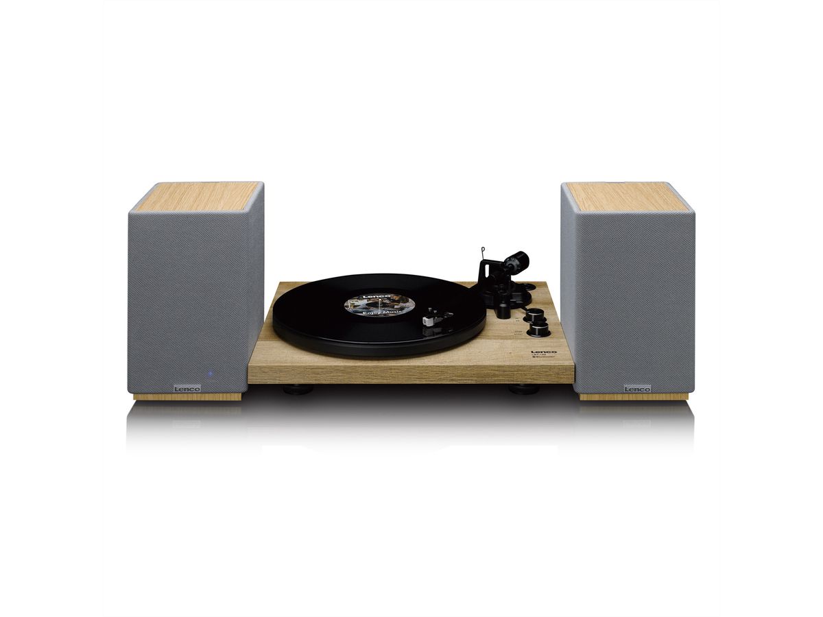 Lenco Haut-parleur actif, 2x40W, bois,, BT, opt.In, USB, AUX, SUB-Out, IR-FB.