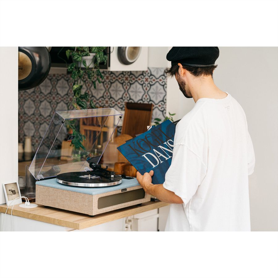 Platine vinyle Lenco LS-440, Bleu/beige