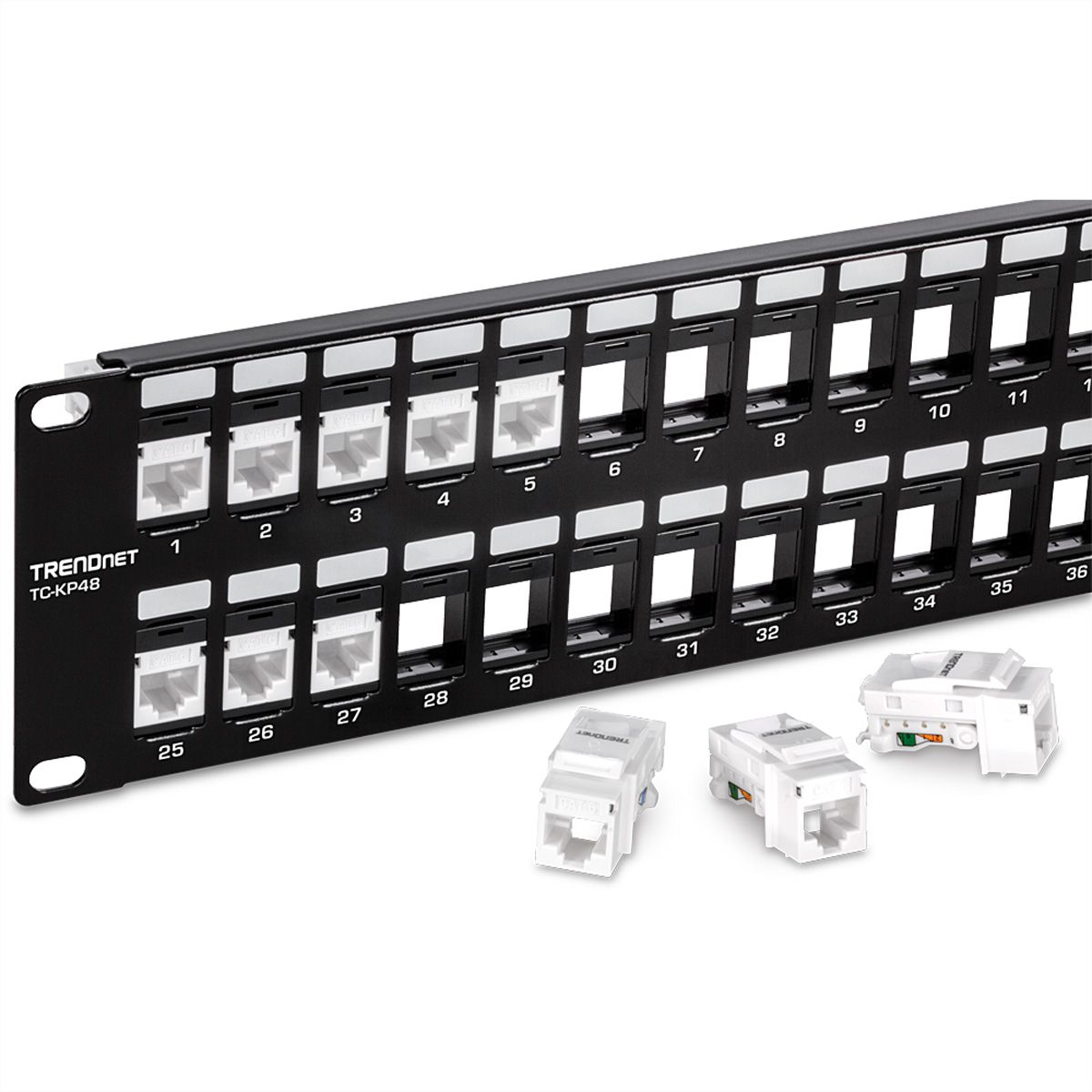 TRENDnet TC-KP48 Patch Panel, 48-Port Blank Keystone
