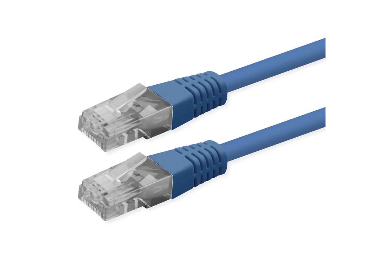 ROLINE Cordon Cat.6 (Classe E), UTP, PoE, bleu, 0,5 m