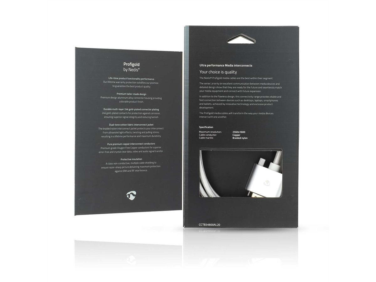 Nedis DVI zu HDMI, ST/ST, silber, 2 m