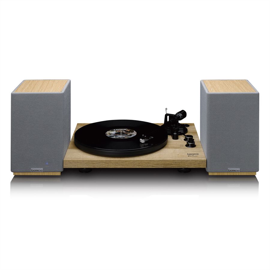 Lenco Aktiv Lautsprecher, 2x40W, Wood,, BT, opt.In, USB, AUX, SUB-Out, IR-FB.