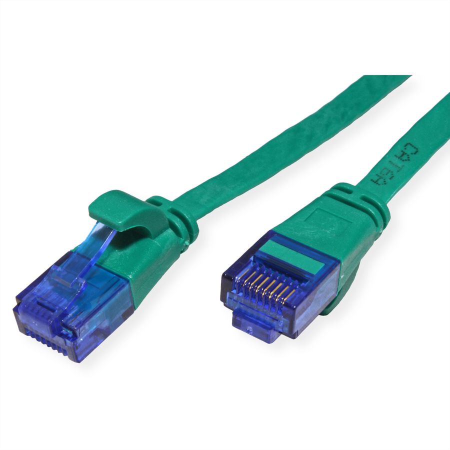 VALUE Patchkabel Cat.6A (Class EA) UTP, extra-flach, grün, 2 m